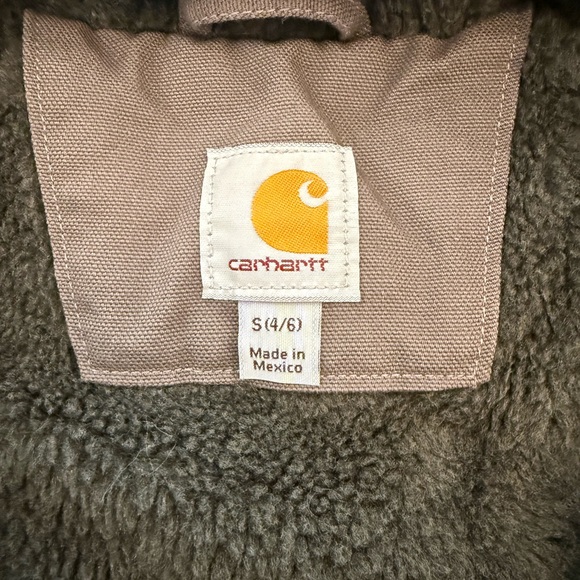 Carhartt Womens Washed Duck Sherpa Lined Jacket, Small, Grey model # 104292-032 - Picture 3 of 12